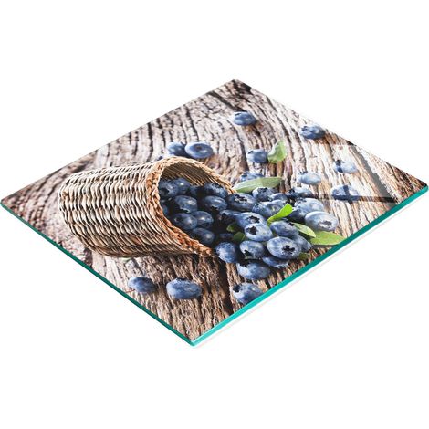 Planche à découper décorative en verre avec panier à myrtilles 60 x 52 cm (1/5)