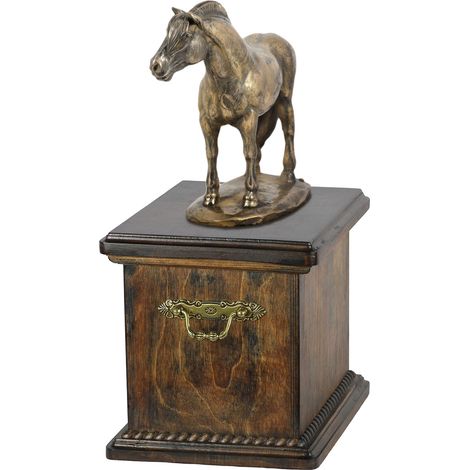 Urna de caballo de fiordo - Urna para cenizas de caballo, urna con estatuilla, elegante urna con un caballo de Art-Dog (1/5)