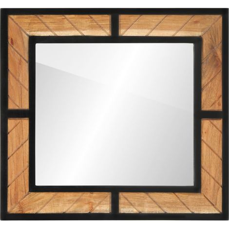 Espejo de baño de madera maciza de acacia 60x1x55 cm vidaXL (1/5)