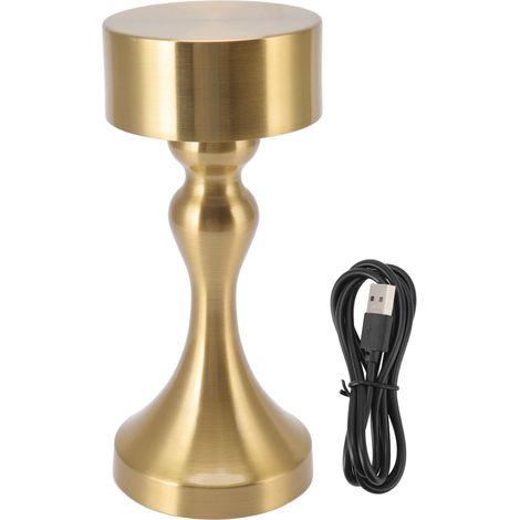 Lampe de table LED rechargeable, finition or, haute luminosité, galvanisation, résistance aux chocs, veilleuse B744
