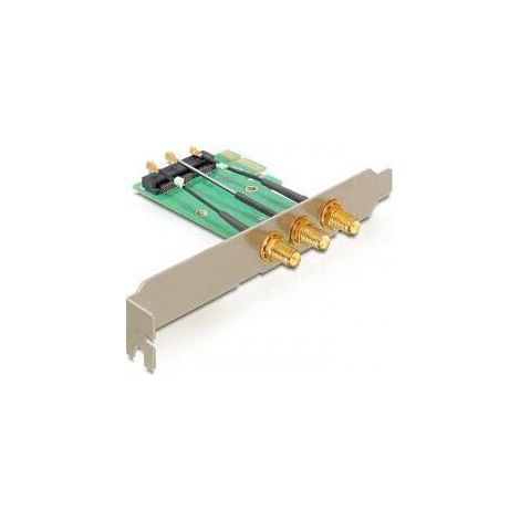 DELOCK Tarjeta PCIe - Mini PCIe 3x RP-SMA Conector de antena (1/2)