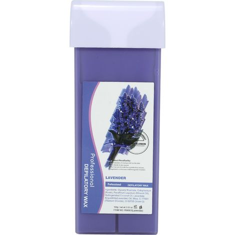 Épilation à la cire lavande : coffret 100g cire + 100 feuilles de bandes + 5 spatules en bois, kit complet pour peau douce (1/4)