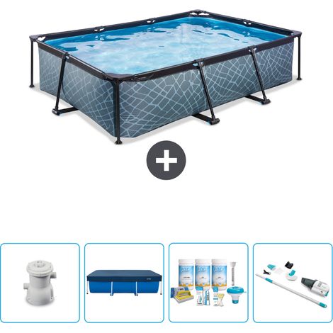Exit-toys Piscina Exit Rectangular - Efecto piedra - 300x200x65 cm - 7-piezas  SCB5 (1/4)