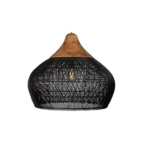 Suspension, Design Vintage, Matériau Écologique, 60 X 45CM Noir, Pas d'ampoule-c (1/2)