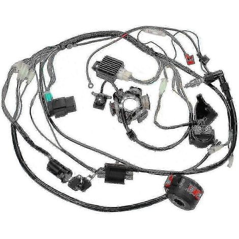 Faisceau électrique complet pour moto, quad, pit bike, karting, stator à 6 bobines pour moteurs 50-125 cm³. (1/5)