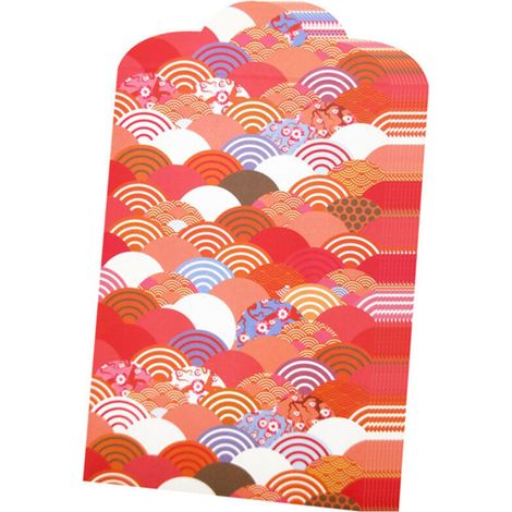 Lot de 10 enveloppes rouges Lai See Hong Bao porte-bonheur - Nouvel An chinois Année du Bœuf - Mariage, diplôme, anniversaire (1/5)