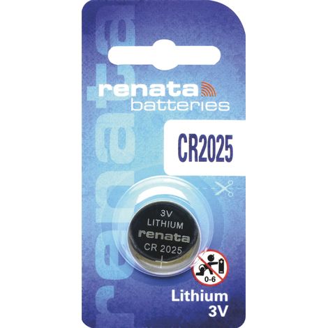 Pile bouton Renata CR2025 lithium 3 volts 165 mAh