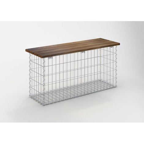 Gabiondeco - Banc de jardin Cumaru 115 cm x 50 cm x 30 cm. maillage 5 x 10 cm. - Made in Germany (1/5)