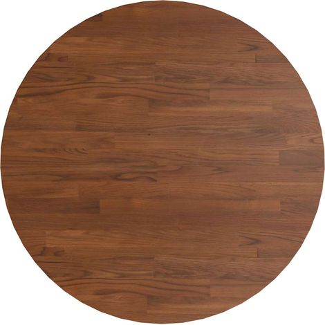 Piano Tavolo Piano Scrivania Rotondo Marrone Scuro Ø50x1,5 cm Rovere Trattato DAS203249 (1/5)