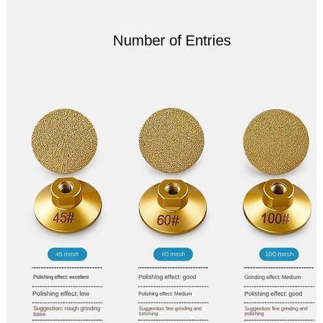 Pierre abrasive brasée plate 45/60/100 pour le polissage du marbre, du quartz et des pavés - Meulage efficace M10 (1/5)