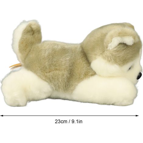 Husky réaliste en peluche douce, jouet pour enfants, oreiller compagnon idéal pour le coucher (1/5)
