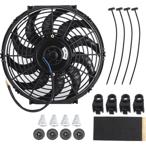 Ventilateur de refroidissement universel plat 12V 12 pouces avec kit de montage pour radiateur (1/5)