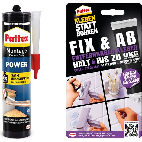 Colle de montage Power 370 g, colle de construction avec forte adhérence initiale, max. 150 kg/m² et coller au lieu de percer Fix (1/5)