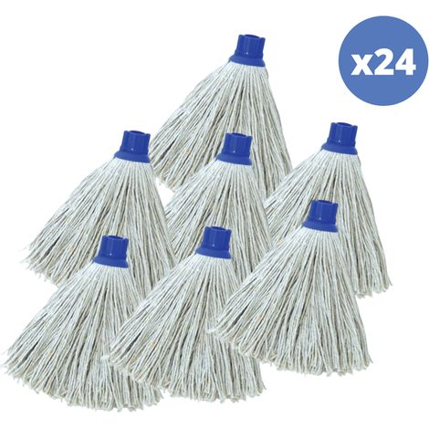 Juego de 24 flecos de recambio para fregona de algodón superior 220gr Crudo MSV