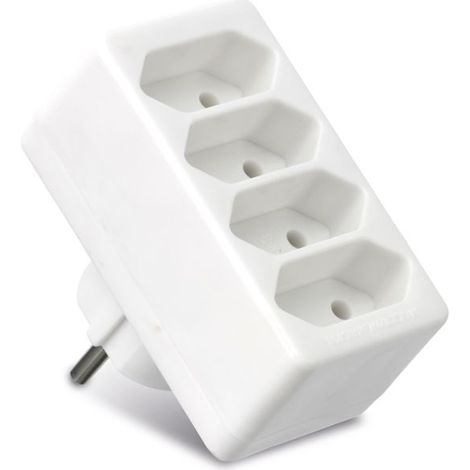 AS Schwabe Euro-Vierfach-Stecker, weiß
