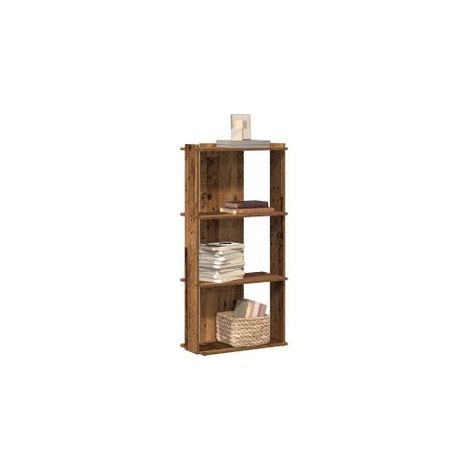 Bibliothèque à 3 niveaux vieux bois 60x30x120 bois ingénierie (1/5)