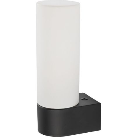 Wandlampe Schwarz Weiß IP44 Aluminium Glas G9 16.5 cm hoch Modern Badezimmerleuchte