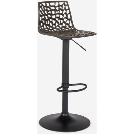 Verstellbarer Barhocker mit mattschwarzer Basis Grand Soleil Spider Matt - Braun