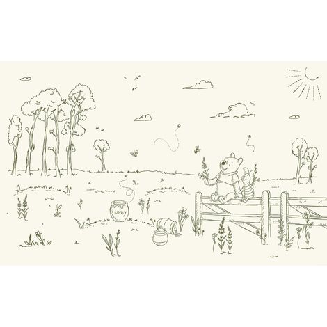 Papier peint panoramique - Disney Winnie l'ourson Bee at One with Nature - Taille: 400 x 250 cm