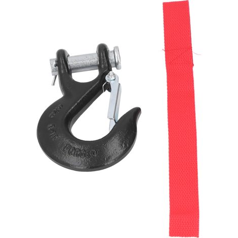 Crochet de sécurité en acier 3/8in, capacité 18000lbs, antirouille, noir, pour levage, remorquage, secours hors-route et port (1/5)