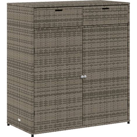 Vidaxl – Armoire de jardin en résine tressée 105x55x113cm – Matériau résistant aux intempéries – Grand espace de rangement pour coussins et outils