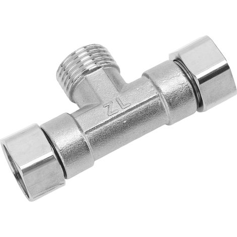 Raccord en T à 3 voies en acier inoxydable 304, adaptateur de tuyau G1/2 pour eau et air, filetage mâle central