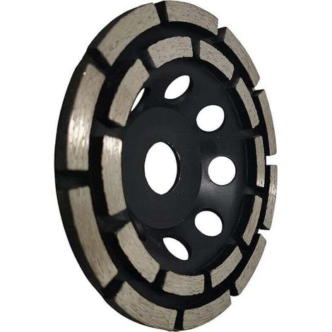 Disque Diamant à Meuler et Poncer, Meule Abrasive Diamantée 125mm x 22,23mm à Double Rangée, pour Poncer Chape, Dalle Béton, Carrelage et Colle Carrelage. (1/4)