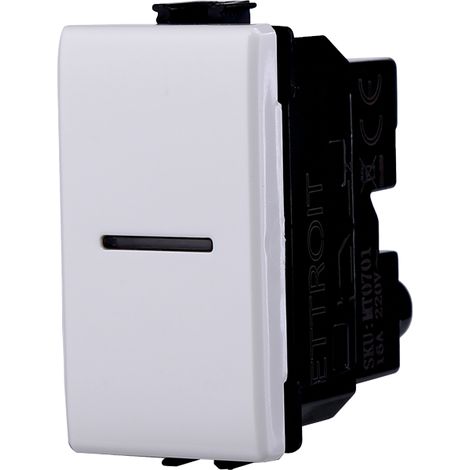 Ettroit Serie Solar Interruttore Assiale Unipolare 1 p 16A Compatibile Bticino Matix MT0501 (1/3)