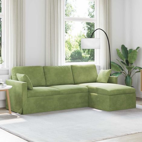 Sofa Hellgrün 228 x 134 x 80 cm Samt (1/5)