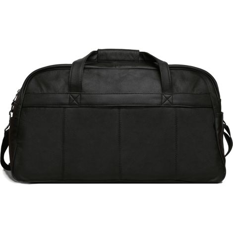 Schwarze Wochenendtasche / Sporttasche aus echtem Leder (1/3)