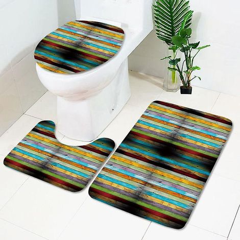 ensemble De Salle De Bain Imprim Trois Pices Toilette, Tapis De Sol De Salle De Bain, Tapis De Chambre, Tapis De Sol De Cuisine (1/5)