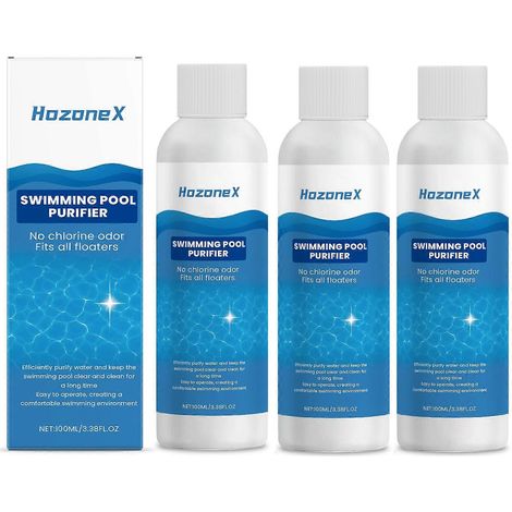 3 piècesLot de 1 à 3 flacons de 100 ml de purificateur d'eau pour piscine à action rapide, inodore, clair et sûr. (1/5)