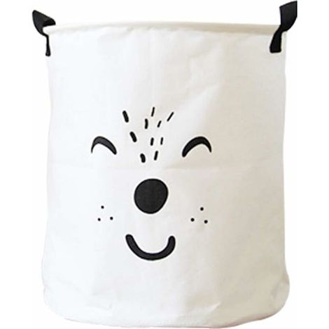 Laundry Basket for Kids Room Foldable Waterproof Laundry Box Laundry Collector Laundry Box Kids Storage Box Toys Clothes Storage Basket White (1/5)