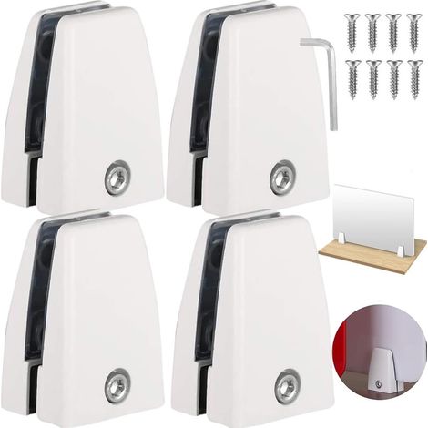 Set mit 4 Zinkclips, Glasklemmen, Spiegelhalterungen, verstellbaren Befestigungen für Spiegel, Glas, Abdeckungen, Regalhalterungen