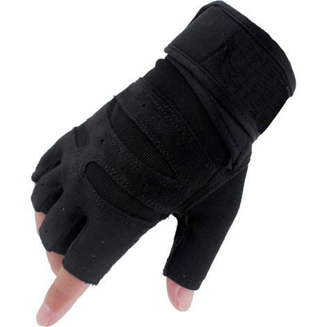 Gants De Fitness - Demi-Doigts - Poignet Renforcé - Respirants - Pour Musculation, Cyclisme, Conduite - Taille Unique (1/5)