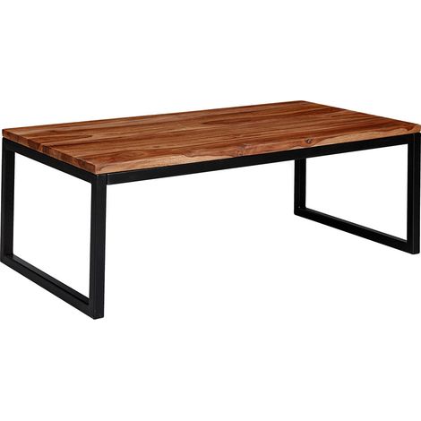 Couchtisch Massivholz / Metall Wohnzimmertisch B/H/T ca. 110/40/60cm (1/5)