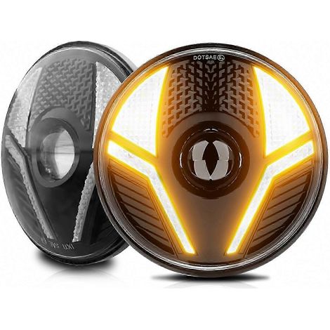 7-Zoll-LED-Motorradscheinwerfer, Dualoptik, Fernlicht, Abblendlicht, Tagfahrlicht, Blinker, Käfer-Style-Lampe für Offroad-Einsätze (1/5)