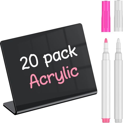 20 Stück Mini Tafelschilder Acryl wiederverwendbar Buffet Hochzeit (1/5)