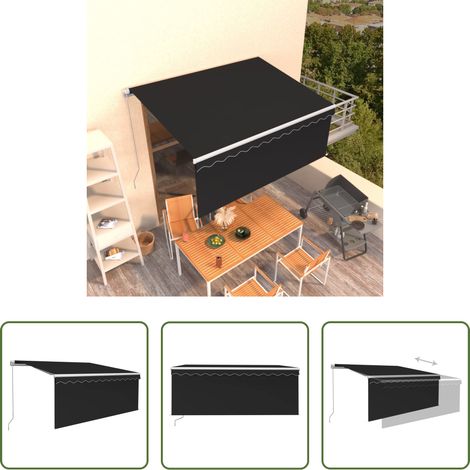 Auvent rétractable - Auvent manuel rétractable avec store 3x2,5 m Anthracite (1/5)