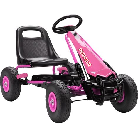 Kart de pedales para niños, asiento ajustable, ruedas de EVA, de 3 a 8 años