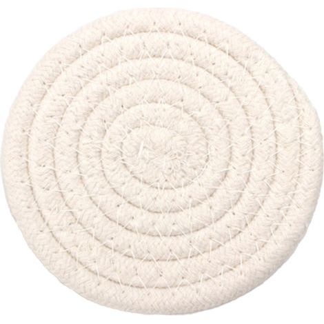 Sous-verre tissé en coton épais 4,3 pouces - Protège-table artisanaux pour cuisine - Couleur kaki (1/5)