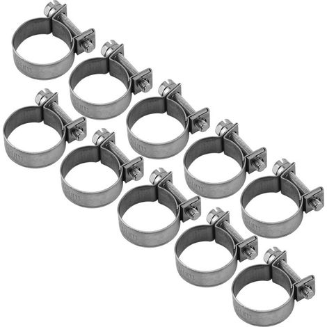 10pcs collier de serrage pour tuyau de carburant en acier inoxydable 6mm-20mm taille au choix (1/5)
