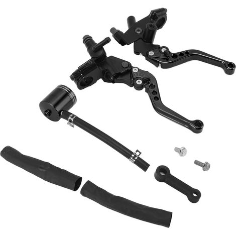 Paire de leviers de pompe d'embrayage de frein de moto avec remplacement de réservoir de maître-cylindre hydraulique pour Suzuki noir (1/5)