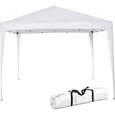 Gazebo 3x2 mt Pieghevole Bianco da Giardino Richiudibile con Borsa