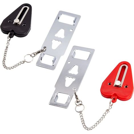 Serrures de sécurité portables, serrures de porte de chambre améliorées pour la sécurité des appartements, serrures de porte de voyage, serrures de chambre d'étudiant et fournitures essentielles (paqu (1/4)