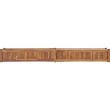 Jardinière Lit surélevé 200x30x25 cm Bois de teck solide (1/5)
