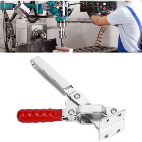 Serre-joint à bascule vertical rapide bras long avec poignée anti-dérapage - Kit serrage 180kg pour menuiserie, bricolage et fixation