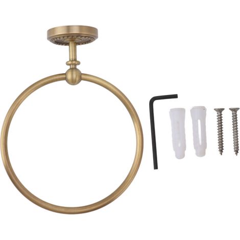 Jeffergarden Anneau de serviette de bain rond en cuivre, support mural pour douche à main, porte-serviettes pour salle de bain 970830