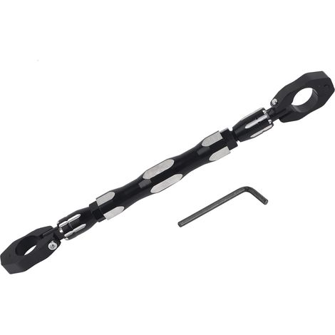 Barre de renfort de guidon moto réglable 7/8" 22mm, barre d'équilibre renforcée noire (1/5)
