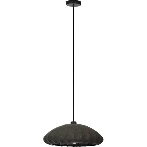 Lampadario A Sospensione Vintage Barlaston Acciaio Nero Grigio 1 Luce E27 (1/2)